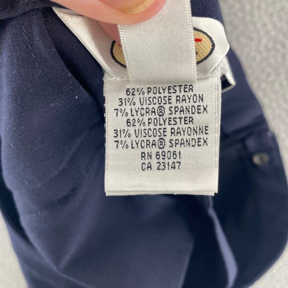 Talbots Pants Womens 12 Navy Stretch Tapered Leg Pockets Office Career Casual - Picture 6 of 12